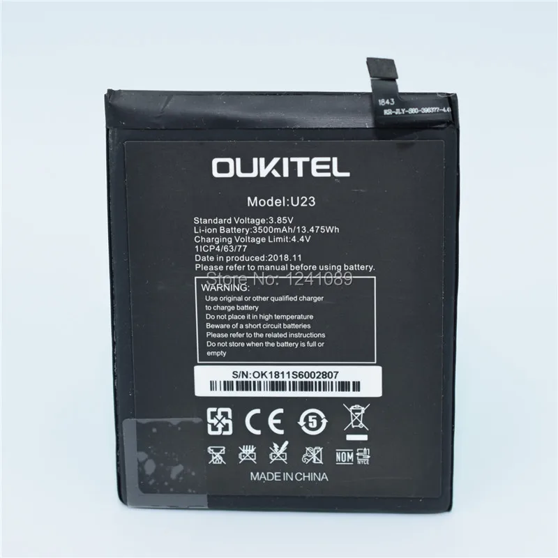 

Mobile phone battery for OUKITEL U23 battery 3500mAh 6.18inch MTK6763T Long standby time for OUKITEL U23 Mobile Accessories