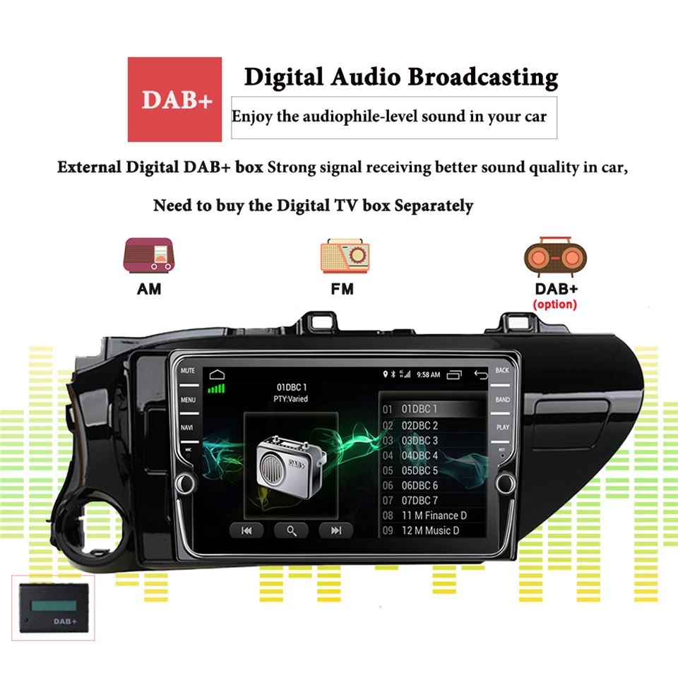 Clearance Android 9.1 4GB 64GB Octa Core Car DVD Player For Toyota Hilux 2012 - 2015 Car Radio Multimedia GPS Navigation AUX Tape Recorder 11