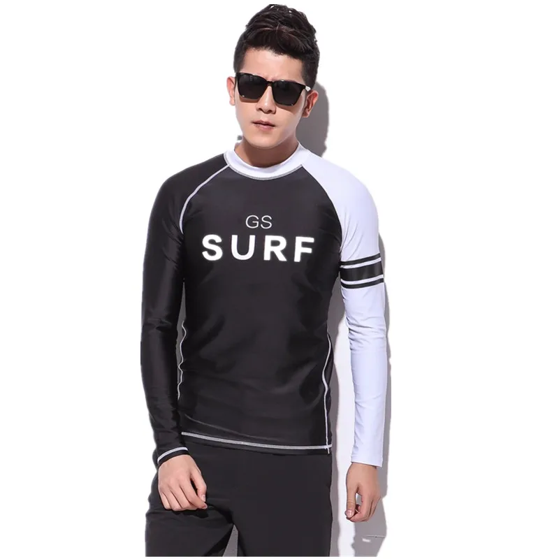 Gsou Снежный бренд, Мужской гидрокостюм, топы для подводного плавания, серфинга, сноркля, мужская рубашка для плавания с длинным рукавом, высокое качество, Рашгард, рубашки