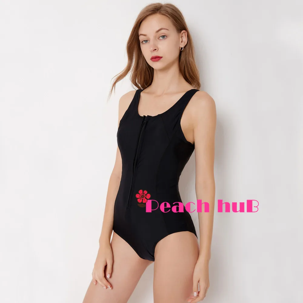 Rash Guard Zip Long Sleeve Swim Suit Two-Pieces Swimsuit Women Uv Protection Swim Shirts Surf Swimwear Women Plus Size XXl (8)