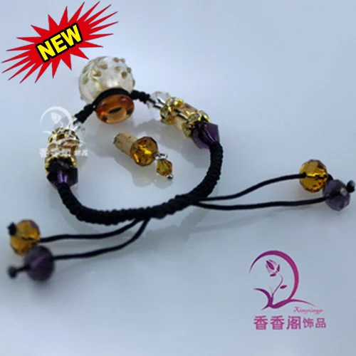 

1PCS Murano Glass Perfume Vial Bracelet Baroque Ball ,Murano Glass Essential Oil Bottle Bracelets