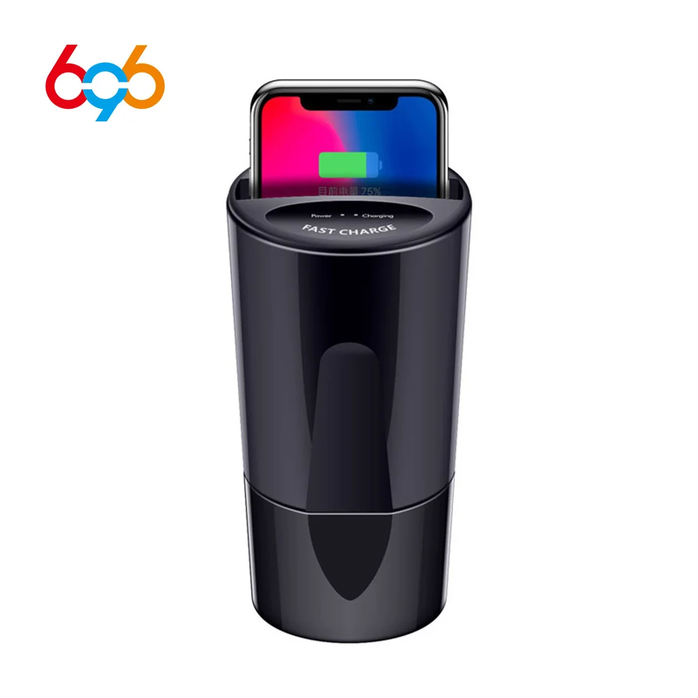 Fast Car Wireless Charger Cup Qi Charging Stand for iPhone X/8/Plus Samsung S9/8/7/6edge Sony LG MIX USB Induction Charge Holder Fast Car Wireless Charger Cup Qi Charging Stand for iPhone X/8/Plus Samsung S9/8/7/6edge Sony LG MIX USB Induction Charge Holder