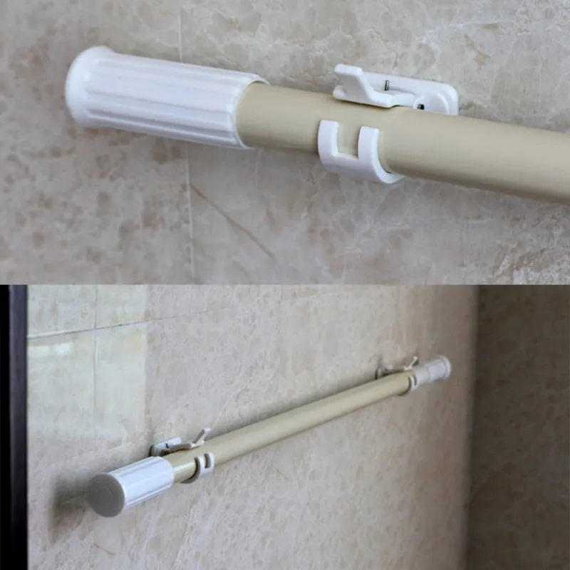 

2 Pcs Hanging Rod End Hanging Clips Adhesive Wall Hanging Curtain Hanging Rod Clip Hook Suction for Bathroom Kitchen