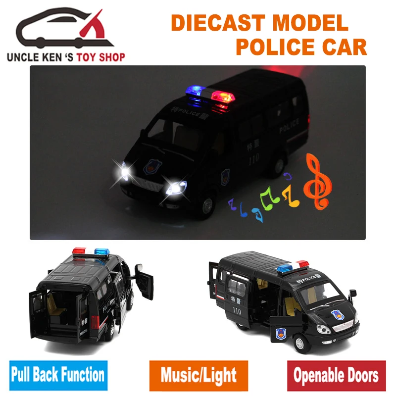  1/32 Scale Diecast Russian GAZ Gazel Police Ambulance Model Car For Boys Or Kids As Toys With Music