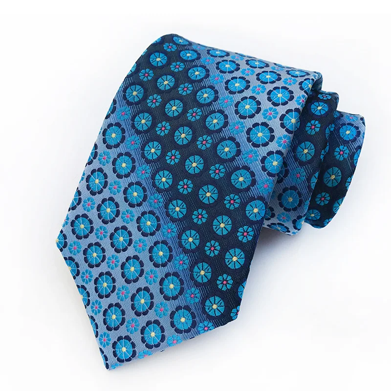 

2018 New Silk 8 Cm BLUE Geometry Necktie for Business Conference Business Negotiation Essential Tie