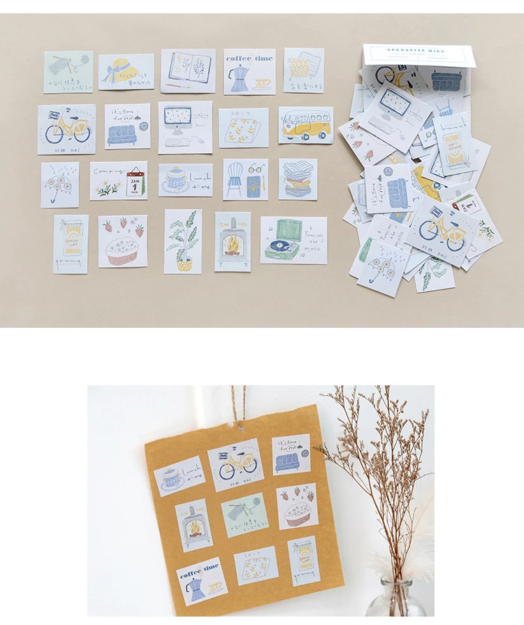XINAHER 60pcs/bag Vintage ticket animal flowers Writable paper sticker package DIY diary decoration sticker album scrapbooking