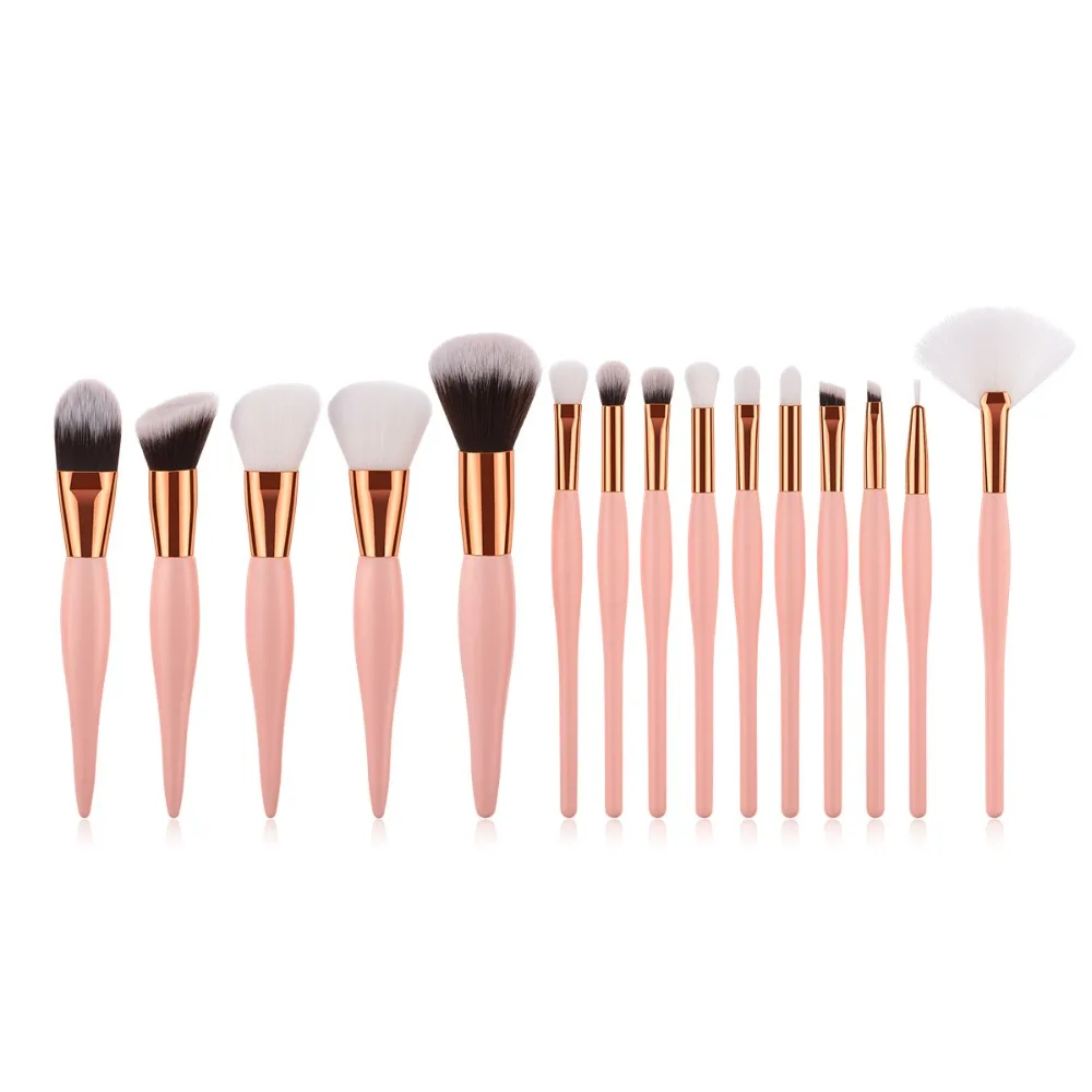 8/12/15pcs Pink Makeup Brushes Set Professional Big Powder