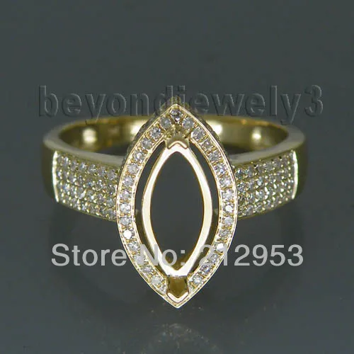 

Latest Designs 14kt Yellow Gold Ring Marquise 5x10mm Semi Mount Ring WU073