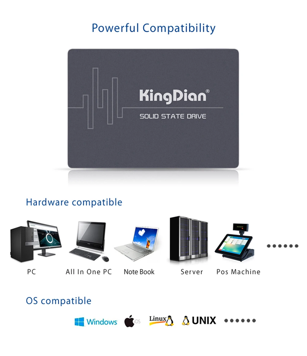 KingDian SSD S370 128GB HDD Внутренний твердотельный накопитель 128GB для настольного ноутбука