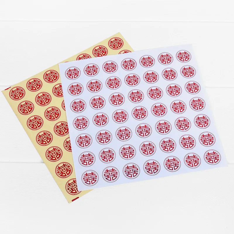 49pcs Sheet Mini Letters Wedding Envelope Stickers Red Double