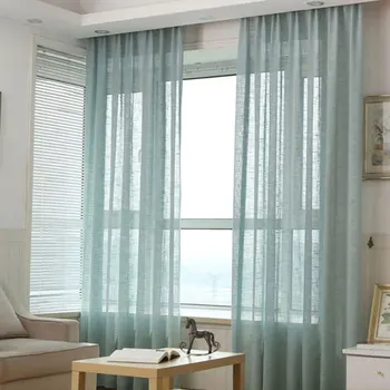 

New Japan Solid Tulle Curtains for Bedroom Tulle Window Curtains for Living Room Kitchen Modern Sheer Voile Blinds Drapes 0104