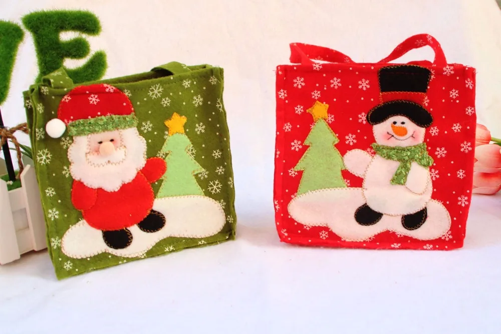 

Ynaayu 1pcs Christmas Candy Bags Santa Claus Baby Handbag Snowman Xmas Bag For Children Gift Party supply