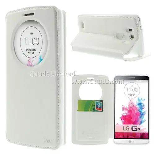 Roar Korea Noble Quick Circle Leather Flip Cover for LG G3 D850 D855 LS990 - White