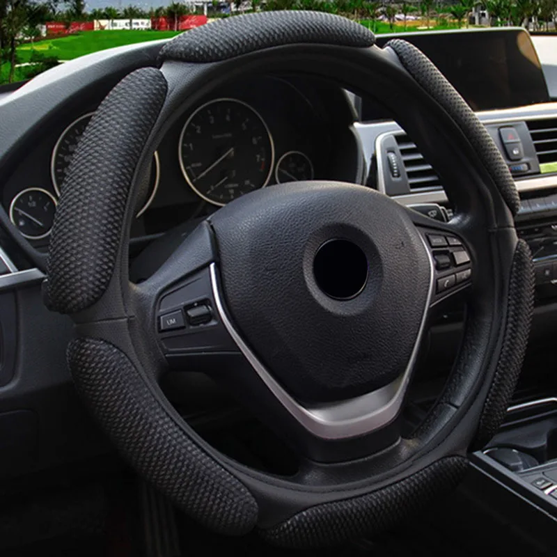 

Universal Black Hand Pad Buffer Cushion Steering Wheel Cover Protector Slip-On