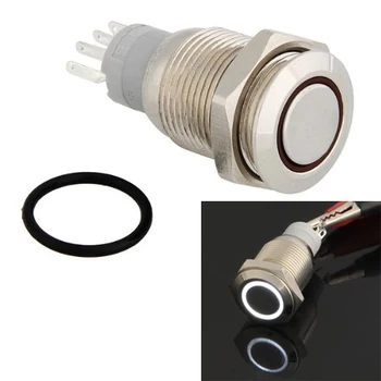 

TOYL Interruttore Angle Eye Bottone Pulsante con LED Bianco 16mm 12V per Auto