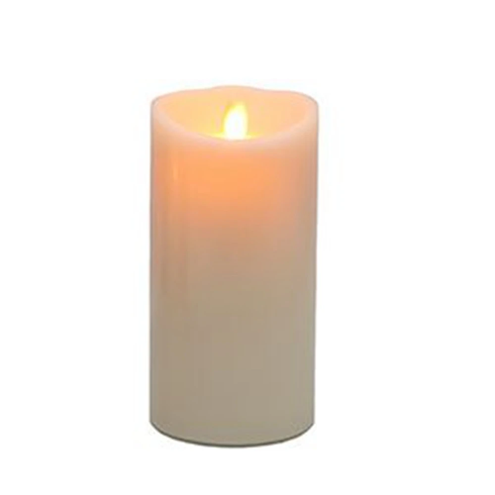 Remote Ready 3.5 x 7 Ivory Wax Flameless Moving Wick Candle with Timer, by Luminara for LampLust