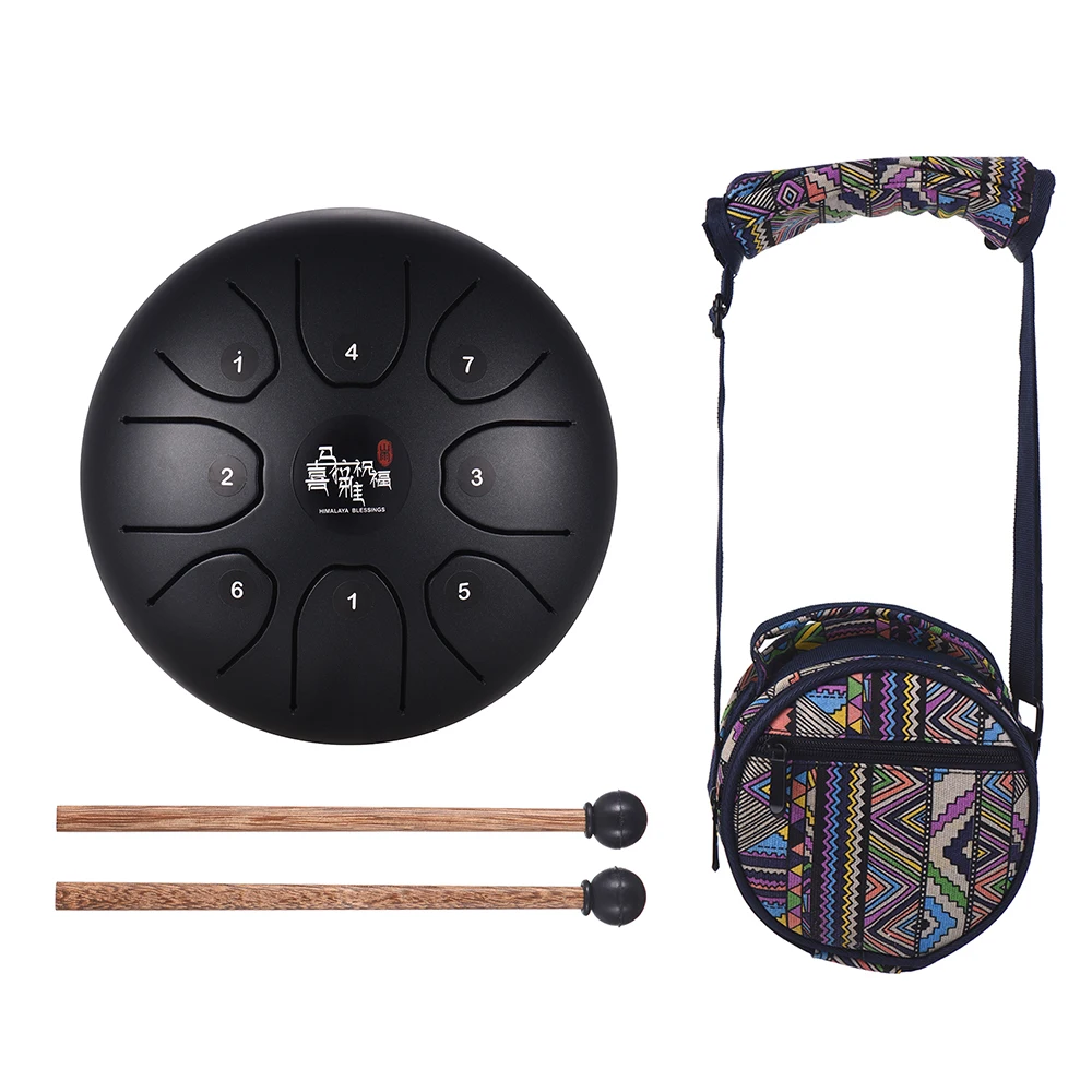 

5.5 Inch C Key Tongue Drum Mini 8-Tone Steel Hand Pan Drum Percussion Instrument with Drum Mallets Carry Bag