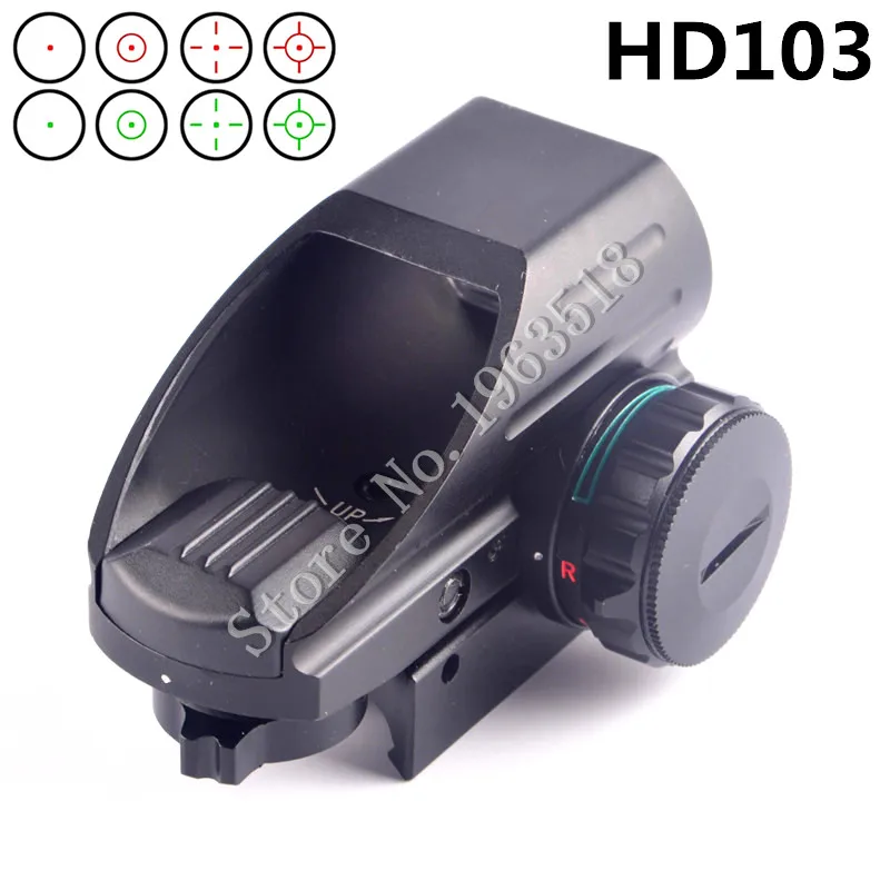 

Rifle Scope Rushed 2016 Hunting Optics 1x22x33 Compact Reflex Dot Sight Riflescope 4 Reticle For Airsoft Weaver 22mm Rail Guide