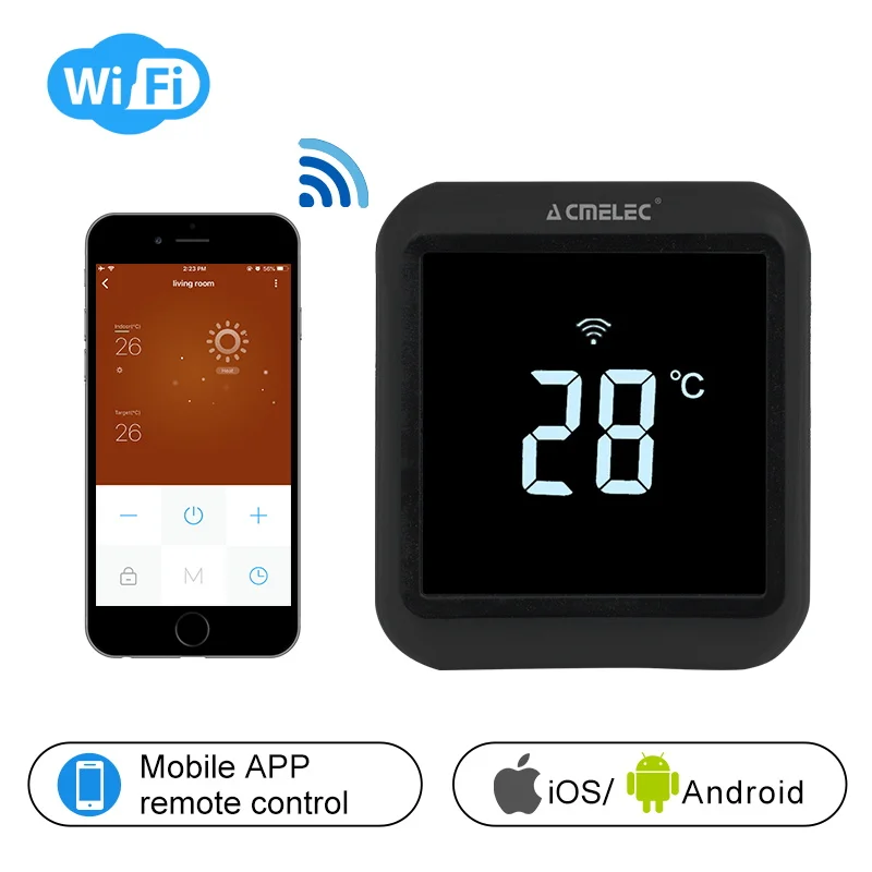 

Digital Temperature Regulator Electric Heating, Water Heating WIFI Thermostat APP Control Temperature AE-58-D Touch Screen LCD