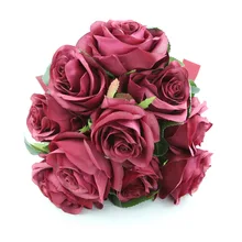 Inofinn темно-красный невесты с цветами, Романтическая свадьба Красочные невесты букет, красный розовый синий и фиолетовый свадебный букет