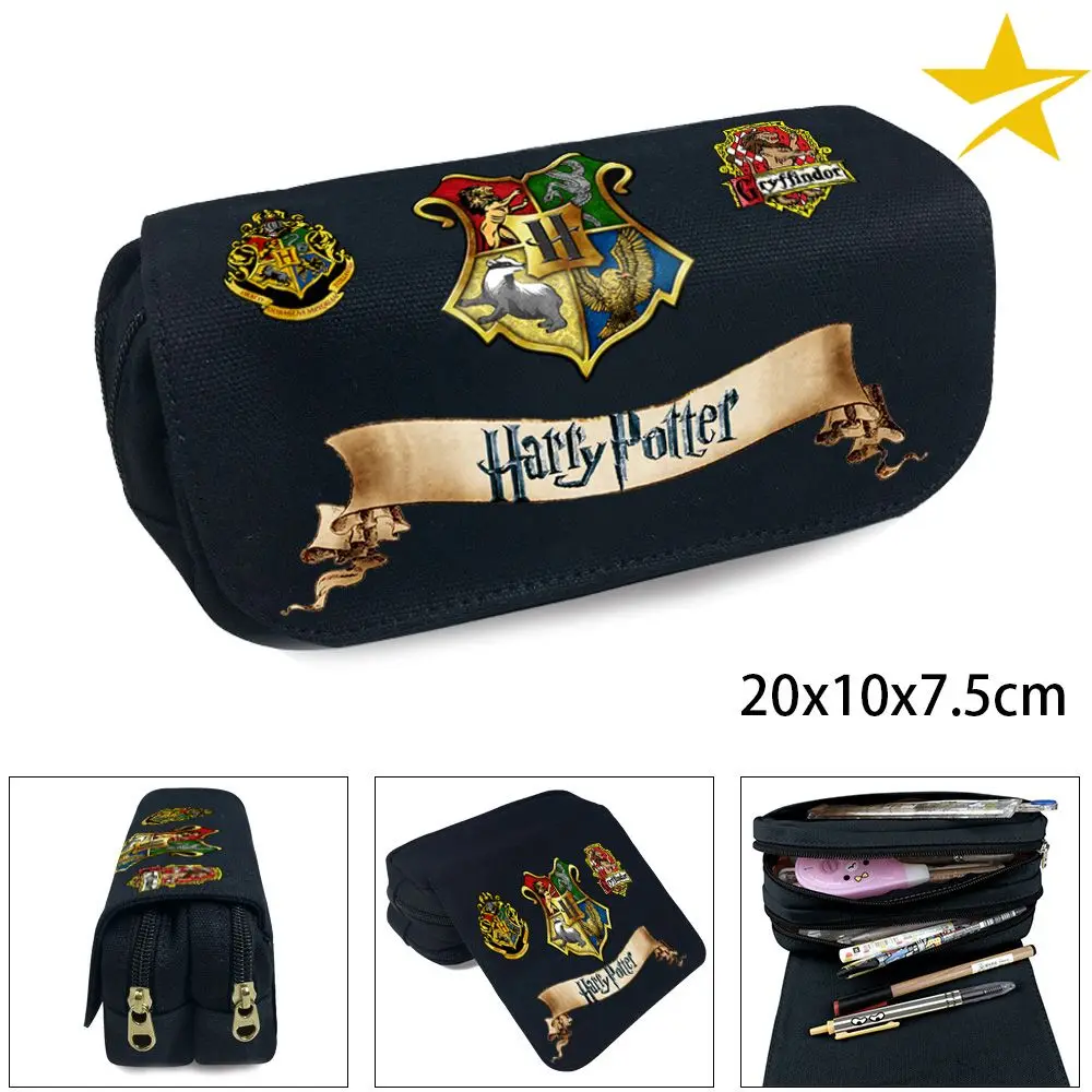 

Harri Potter Hogwarts/Hufflepuff/Gryffindor/Slytherin/Ravenclaw Pencil Case Zipper Pencil Bags School Office Supplies Makeup Bag
