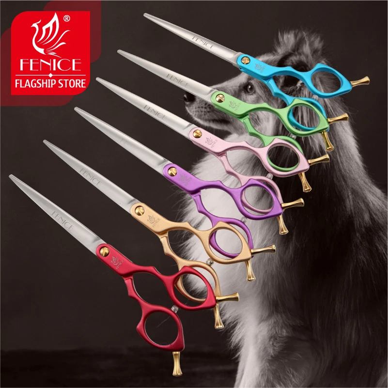 Fenice красочные 6 5/7 0 дюймовые ножницы для стрижки домашних животных собак/кошек прямой резак груминга|Ножницы