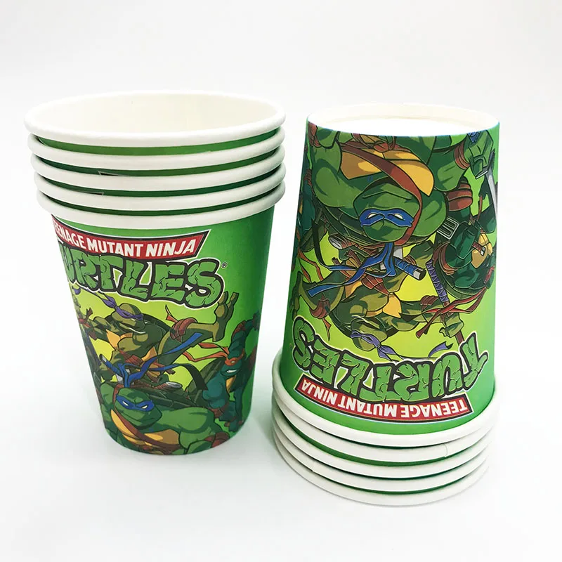 10pcs Pack Ninja Turtles Disposable Paper Cups Ninja Turtles Theme