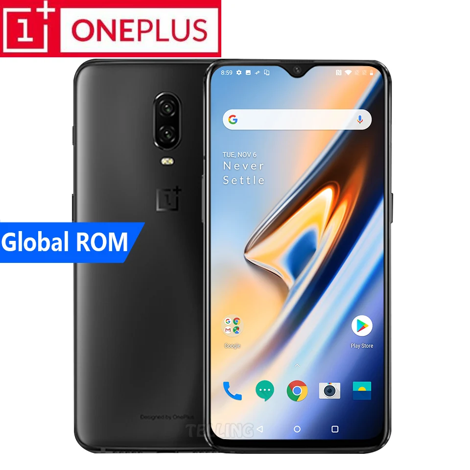 Новый оригинальный смартфон Oneplus 6 T 4G LTE Android 9 0 четыре ядра Snapdragon 845 8 + 128/256G экран