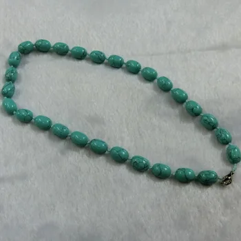 

3pcs Fashion Bohemian Tribal Jewelry Knotted Green Turquoises Onyx Barral Beads Natural Drums Stone Beads Necklace Free Shipping