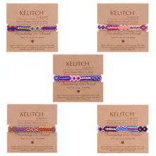 KELITCH браслеты дружбы с мягкой хлопковой нитью Цвет Бохо браслеты ручной работы из веревки этнический очаровательный браслет на цепочке