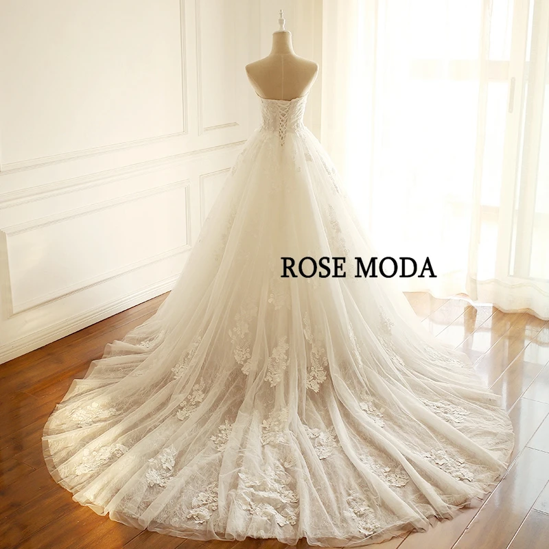 Розовое платье без бретелек, кружевное свадебное платье, Свадебное бальное платье принцессы со шлейфом, со шнуровкой сзади