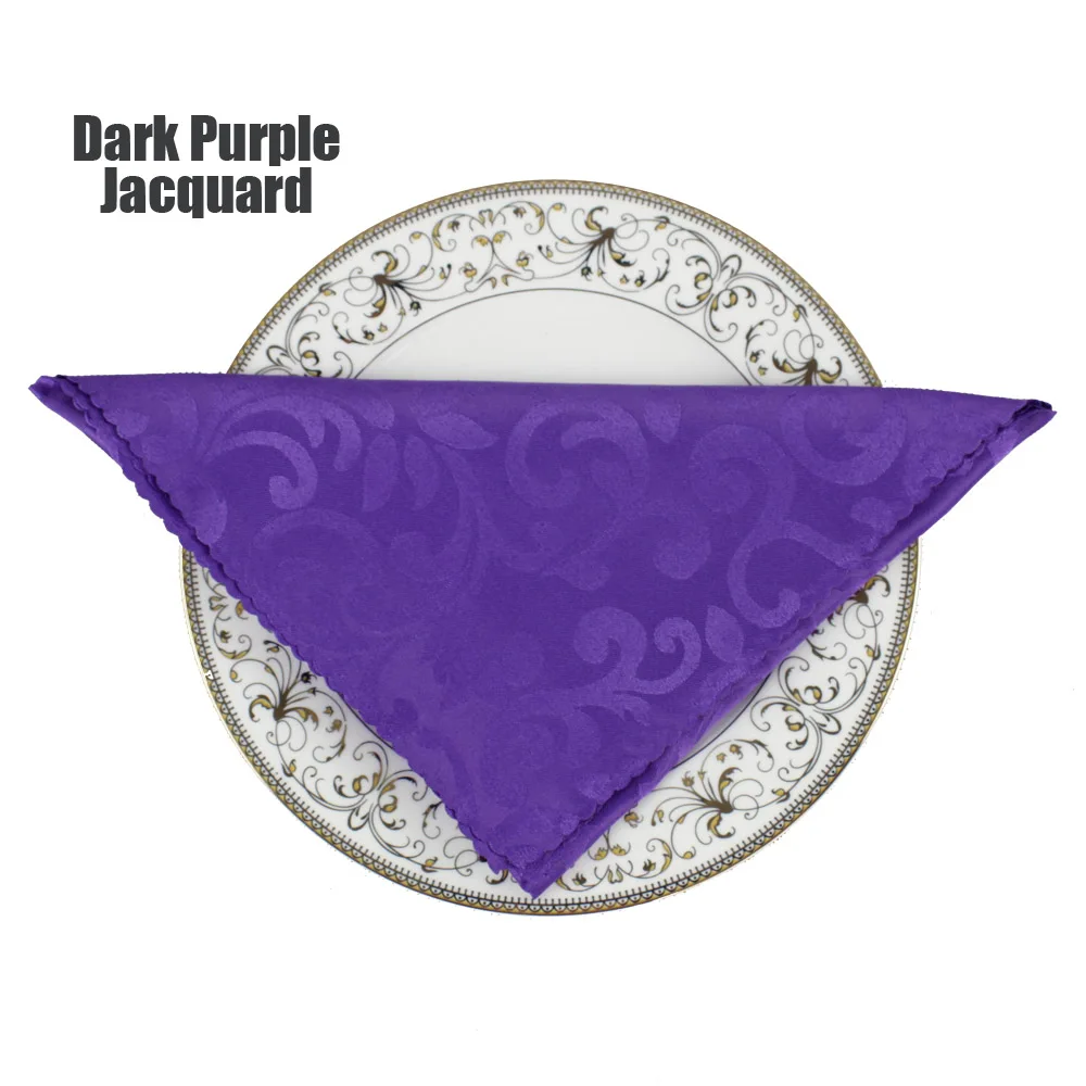 6 шт./партия вязаная крючком Цветочная полиэфирная квадратная салфетка для обеденного стола в отеле 48*48 см красная/белая/Золотая/желтая/фиолетовая - Цвет: Dark Purple Jacquard