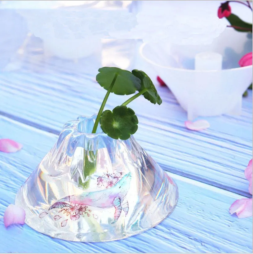 

Transparent Silicone Mould Dried Flower Resin Decorative Craft DIY mountain peak Pen holder Mold epoxy resin molds for jewelry