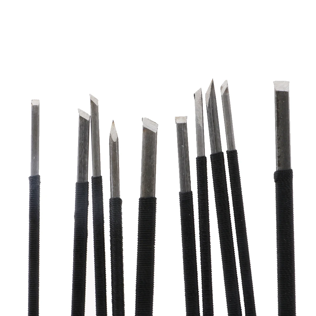 10 Pieces Wood Stone Seal Crafts Carving Hand Chisel Tool Engraving Sculpture Tools Gouges Cutter Kit