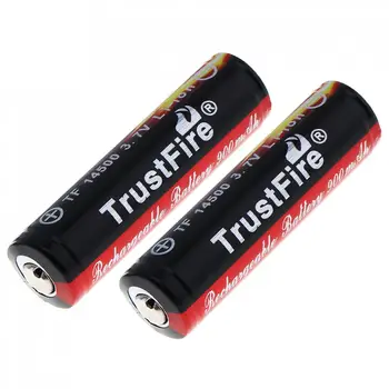 

TrustFire 2Pieces/lot 3.7V 900mAh 14500 Li-ion Rechargeable Battery with Protected PCB Li-ion Battery High Quality