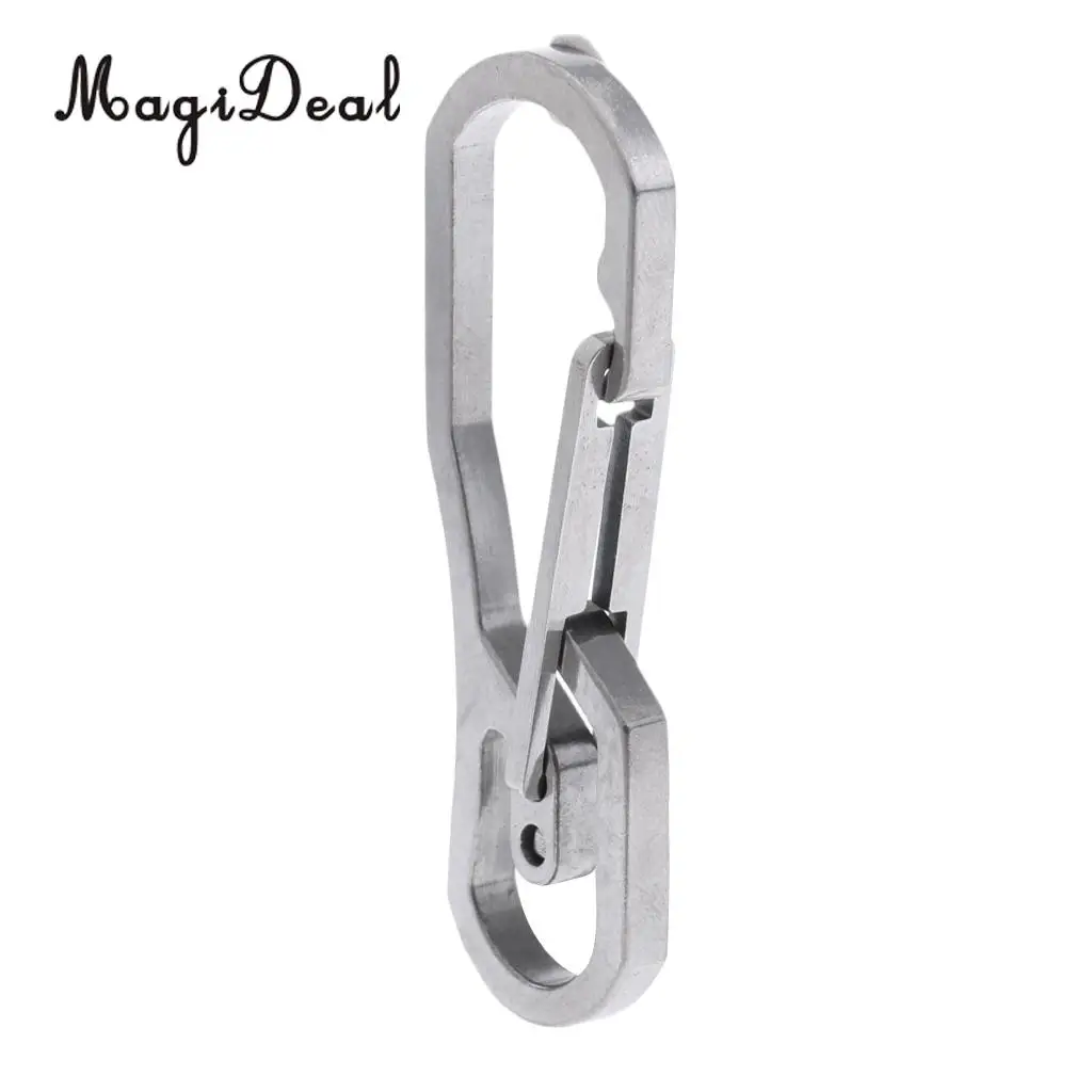 MagiDeal Multi-Function 1Pc Stainless Steel Key Chain Carabiner Hook Outdoor Tools for Hiking Camping Travel Sport Silver/Black