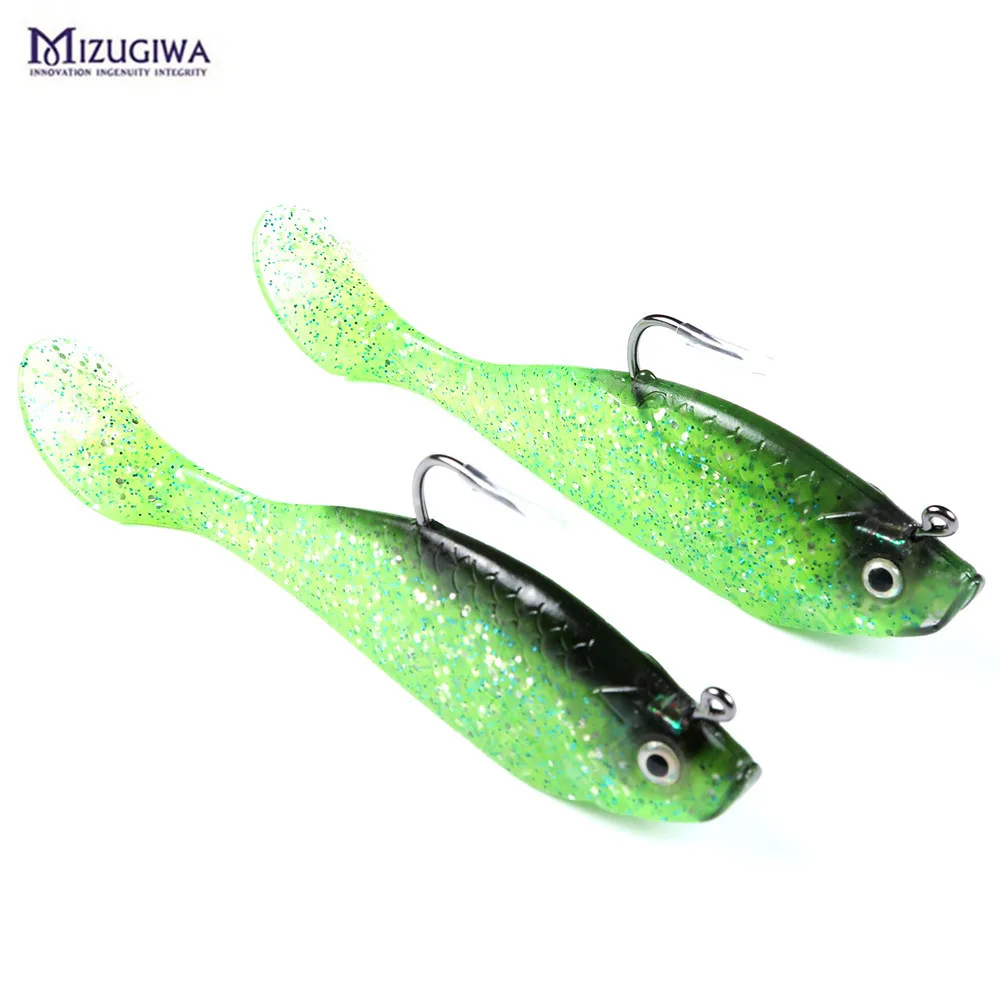 2PCS SB5 Shad Minnow 5" Swimbait Soft Fishing lure Bait Terminal Tackle