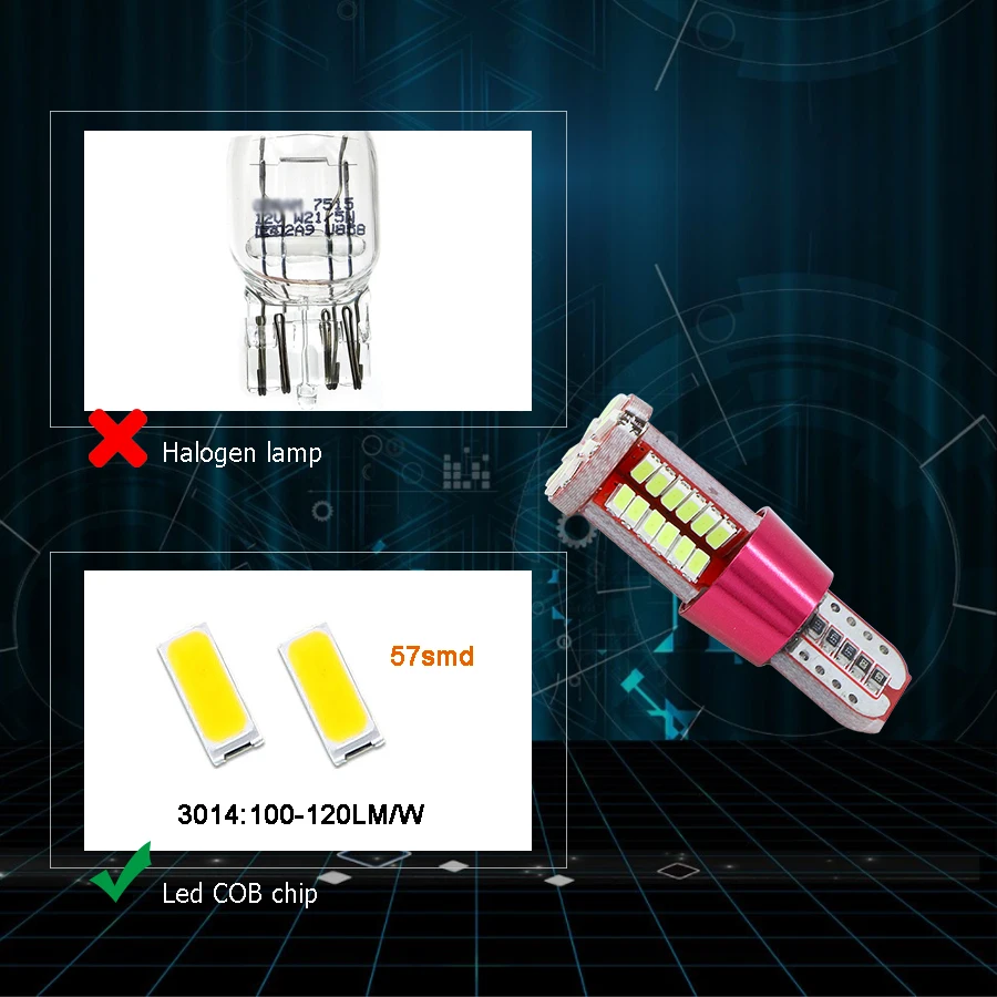 2x W5W T10 светодиодный светильник Canbus 3014 SMD 194 168 автомобильный зазор парковочные Огни Авто Интерьер лампа для чтения багажник Белый Красный Кристалл синий