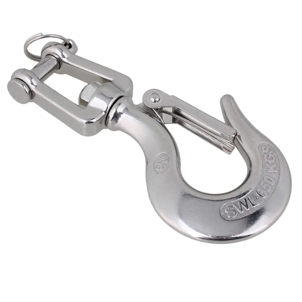 

Silver 304 Stainless Steel American Type Trigger Clevis Type Swivel-Eye Lifting Snap Tone Hook with 650KG Working Load Limit
