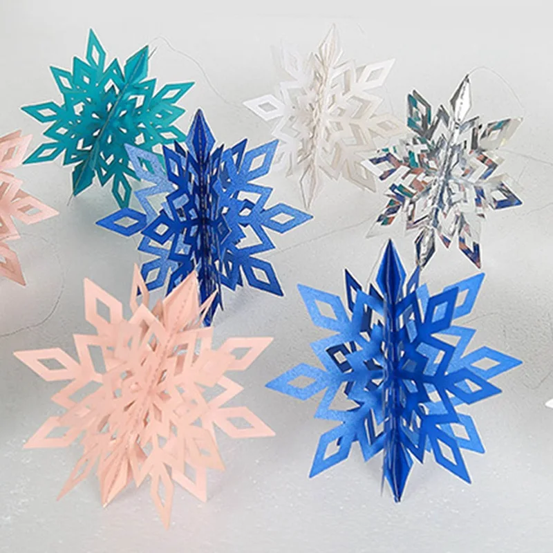 Buy 6Pcs Snowflakes Christmas Paper Glitter Fake Snow