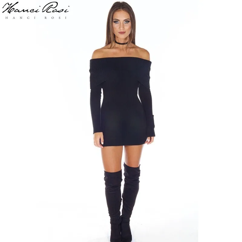 HANCI ROSI осеннее женское платье халат Courte Robe Femme Jurk Vestidos трикотажные свитера es боди