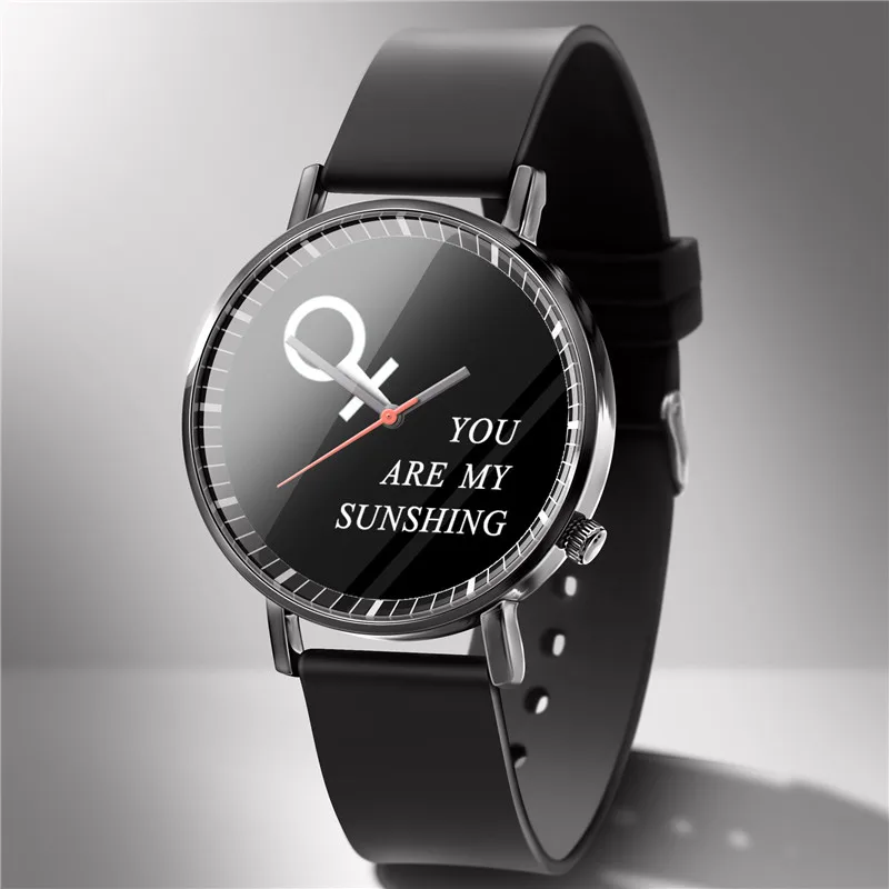 2019 new simple fashion black and white geometric watch men and women students couple Korean version of the trend watch quartz w