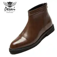 Spring Men's Chelsea Boots, New Style Fashion Simple Boots,Black and brown Soft Leather,Business Casual Shoes Size 38-44 eur