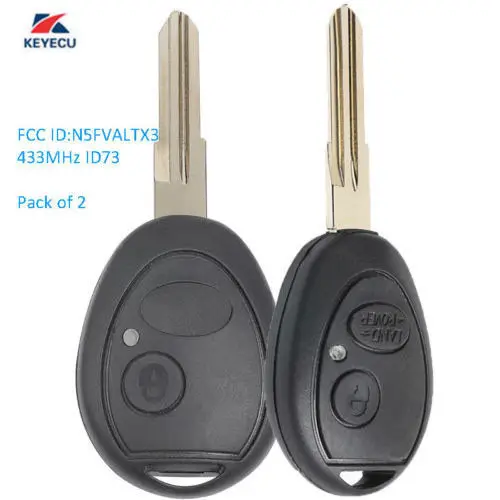 

KEYECU Uncut Remote Key Fob 433Mhz ID73 for Land Rover Discovery 1999-2004 73370847C