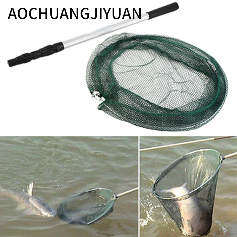 1.5M Sale round frame Folding Fishing Landing Net Aluminum 3 Section