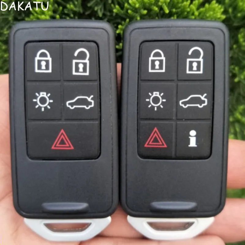 

DAKATU Smart Remote Car Key Shell Case Fob 5/ 6 Button for Volvo S60 S80 V60 XC60 XC70 S80L V40 Smart card shell with key blade