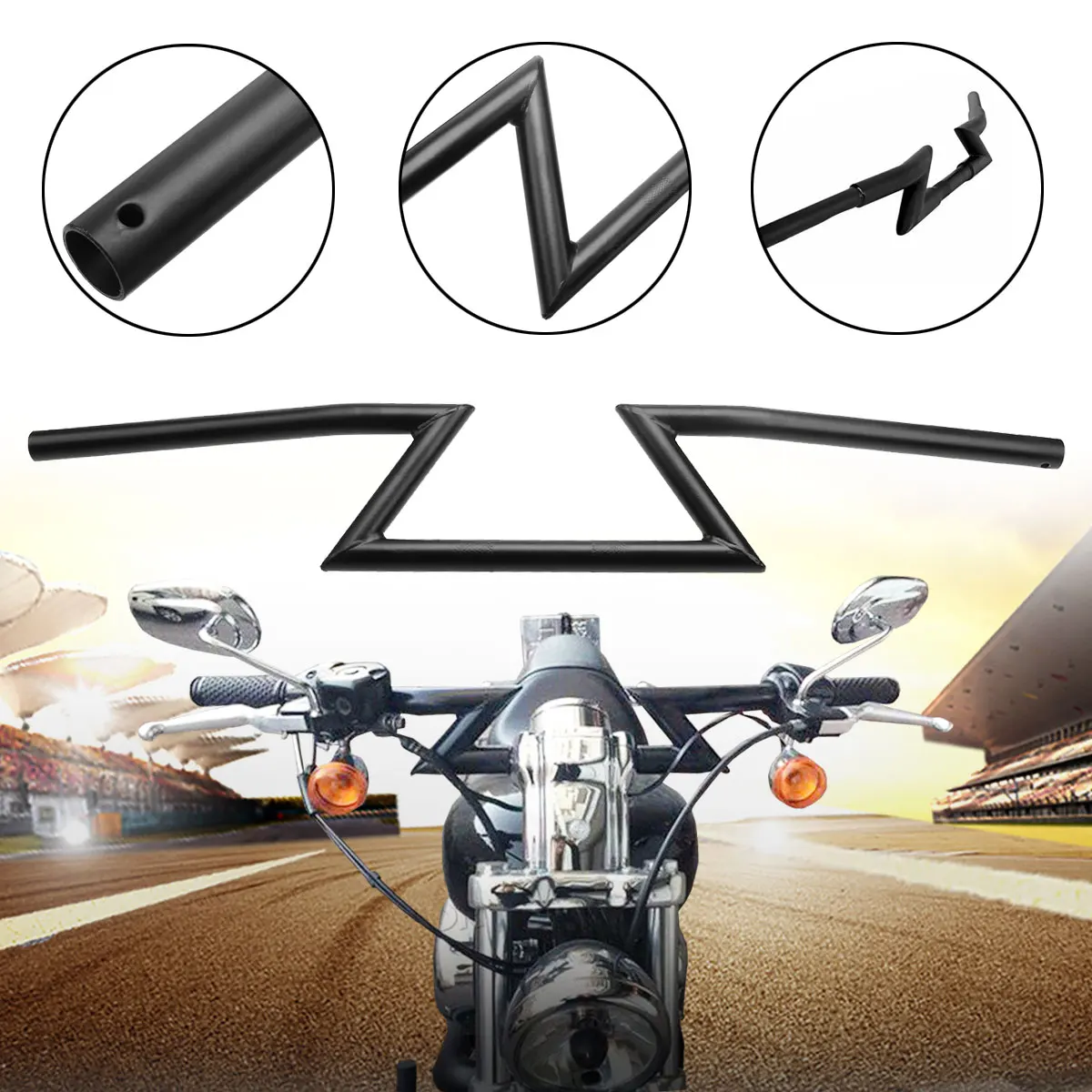 

22mm Black Retro Modified Drag Z Handlebar Front Handle Bar For Harley Sportster Cruises Cruiser Prince Motorcycle