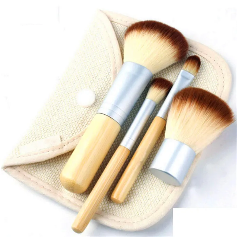 Makeup brush high quality 4pc brush shape Set Cosmetics  metal Brushes beauty tools powder brush