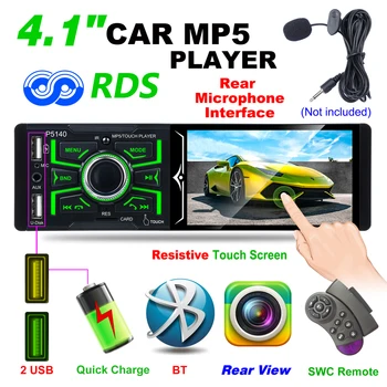 Inhanced RDS Car Radios 4.1" Touch Screen Multimedia MP5 Player Auto Stereo Radio Bluetooth Support Micophone & Rear View Camera
Inhanced RDS Car Radios 4.1" Touch Screen Multimedia MP5 Player Auto Stereo Radio Bluetooth Support Micophone & Rear View Camera