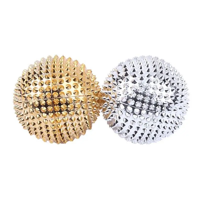 2pcs Gold Silver Hand Palm Acupuncture Ball Pain Relief Massage Stimulation Needle Massage Ball